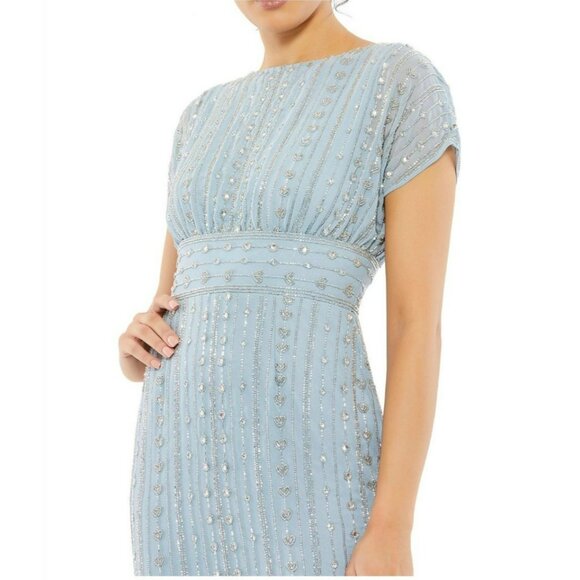 Mac Duggal Blue Embellished Midi Dress - Picture 2 of 9
